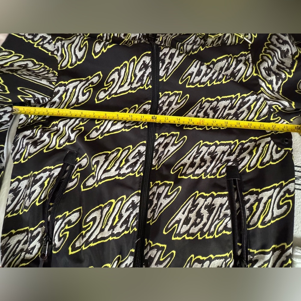 Diesel Black and Yellow Graphic Windbreaker with Hood size L - Picture 12 of 12